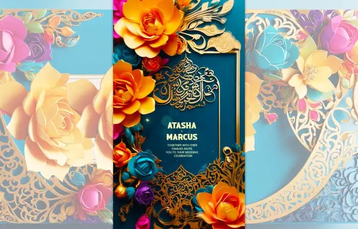 Premium 3D Floral Islamic Nikah Invitation Instagram Story